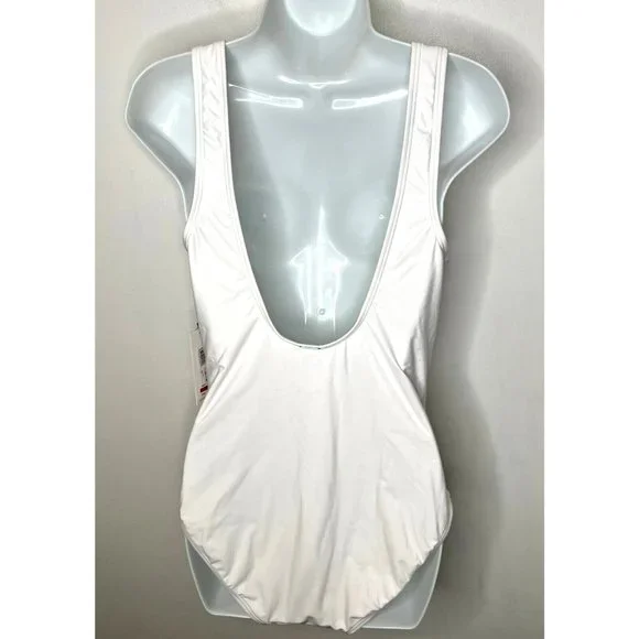 Calvin Klein $108 High Neck Tummy Control One Piece Swimsuit White Size 10 - Picture 6 of 6